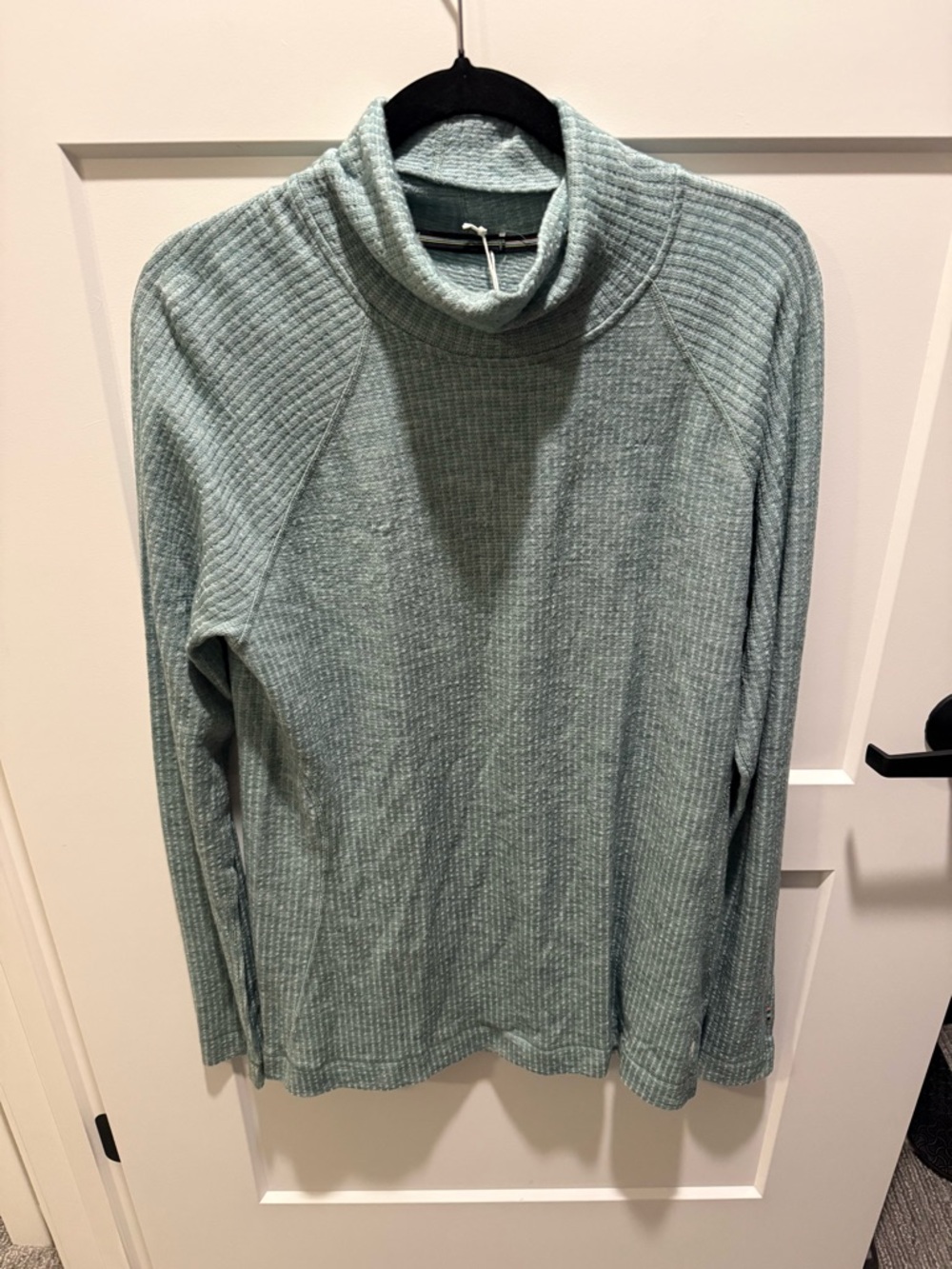 Smartwool Thermal Rib Turtleneck | Arctic Green Heather Merino Blend Top XL NWT